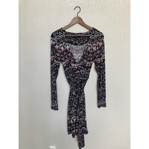 Nicole Miller Elegant Long Sleeve Dress in Multicolor